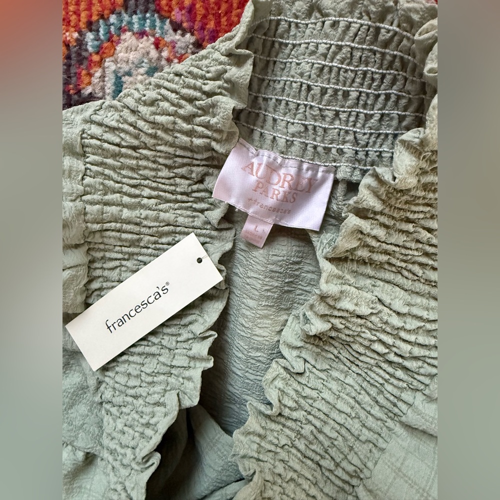NWT Francesca’s Shelly Ruffle Waist Tiered Slit Maxi Skirt - Picture 4 of 5